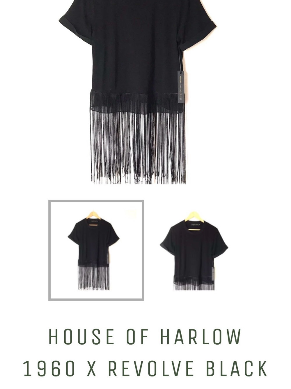 House of Harlow 1960 Black Knit Top with Fringe Detail
